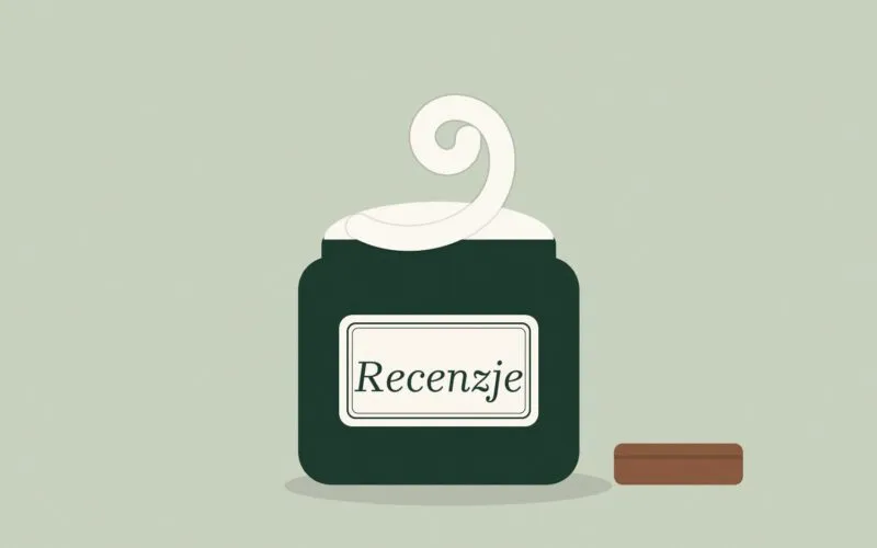 Ilustracja: otwarty słoiczek kremu z apteczną etykietą Recenzje